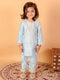 Vastramay SISHU Girls' Aqua Blue Viscose Kurta And Straight Pant Set